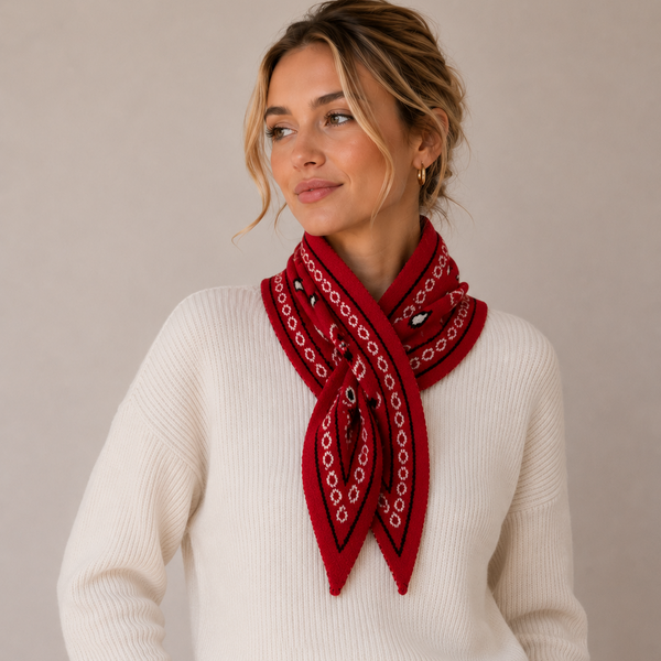 Thick triangular bandana 102 x 36 cm Red