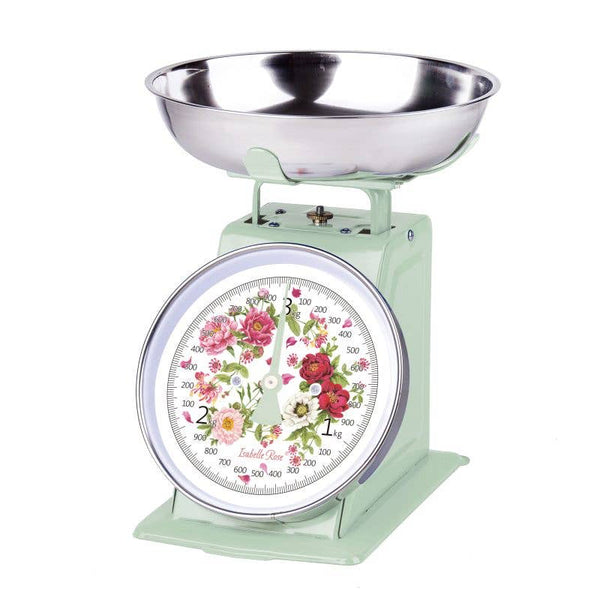 Retro kitchen scale Peony light green 3 kg Isabelle Rose