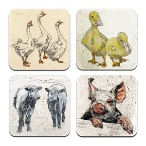 'Farmyard' Coaster set by Annabel Langrish