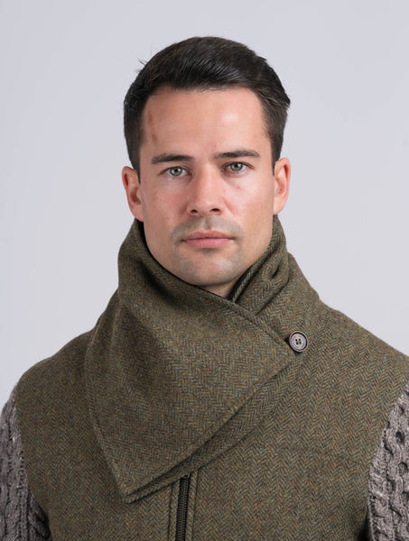 Men's Moss Green Tweed Snood by Celtic Tweed