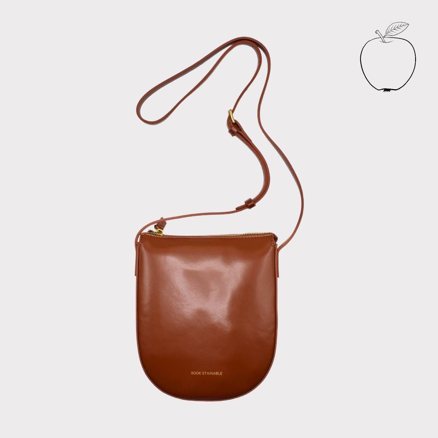 Eva - Apple Skin Sustainable Leather Strap Crossbody Bag Brown