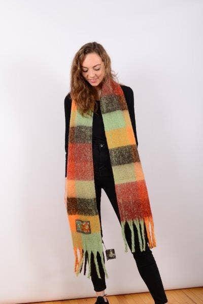 Check Scarf Rust & Mustard