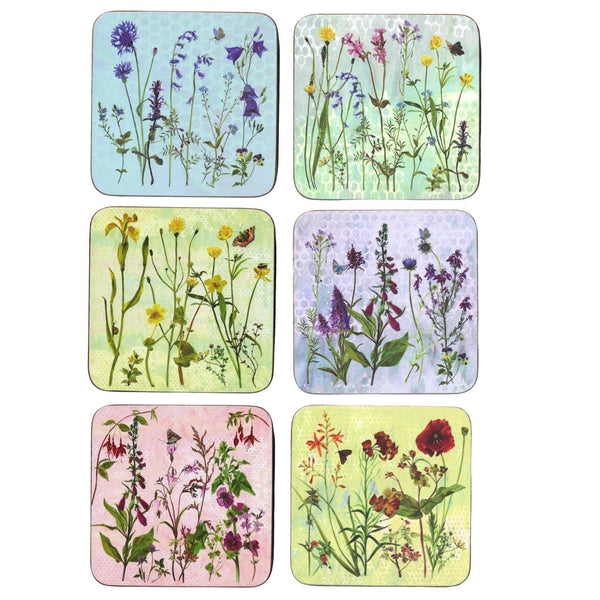 Wildflower 'Coaster' Set of 6 by Annabel Langrish