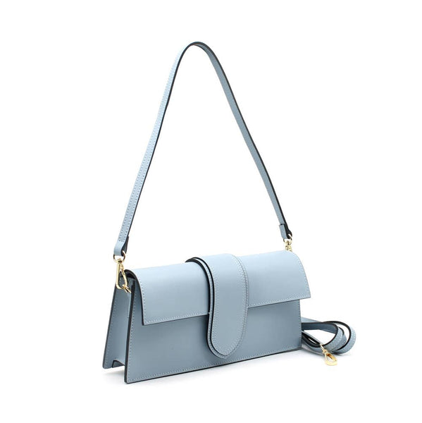 The Arabella Leather Handbag in Sky Blue by Vimoda