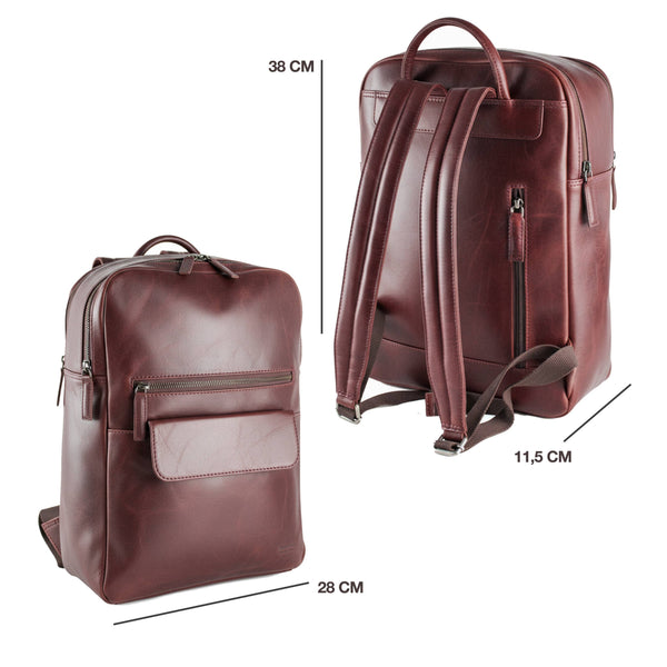 Premium Leather Backpack in Mocha by Zerimar 1942