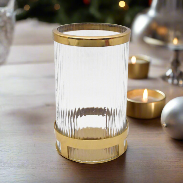 Veda Hurricane Candle Holder Gold (medium )