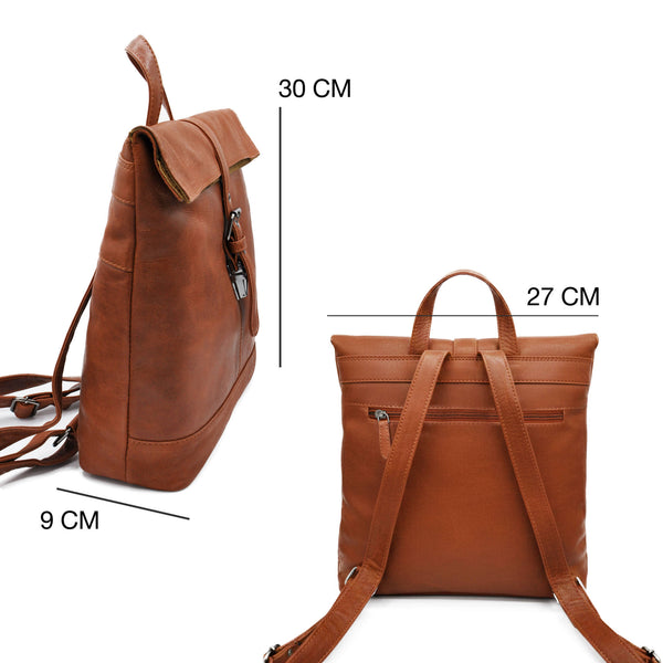 Leather Backpack in Tan by Zerimar 1942