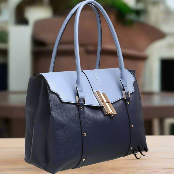 The Bernadette Handbag in Navy and Blue