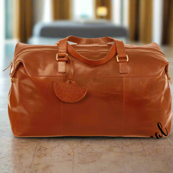Leather Travel Bag in Tan - Tinnakeenly Leathers