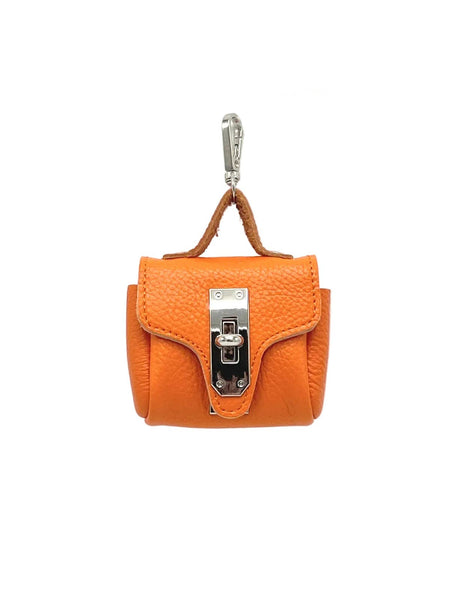 Genuine Leather AirPods Holder in Blue & Orange  by Suie Valentini