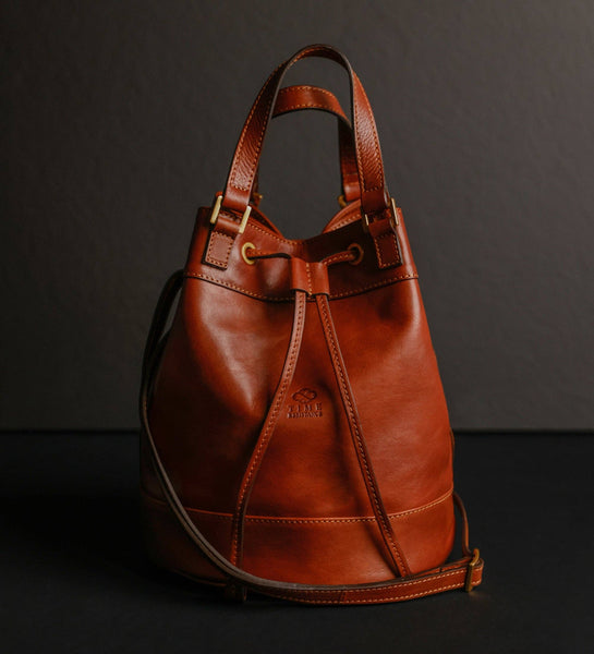 Leather Bucket Bag in Brown for Women - Light In August