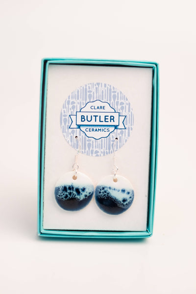 Seaside Blue/White (medium round drop) by Clare Butler