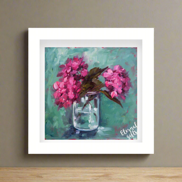 Hydrangea Limited Edition Print 30 X 30 Framed by Karen Wilson Art