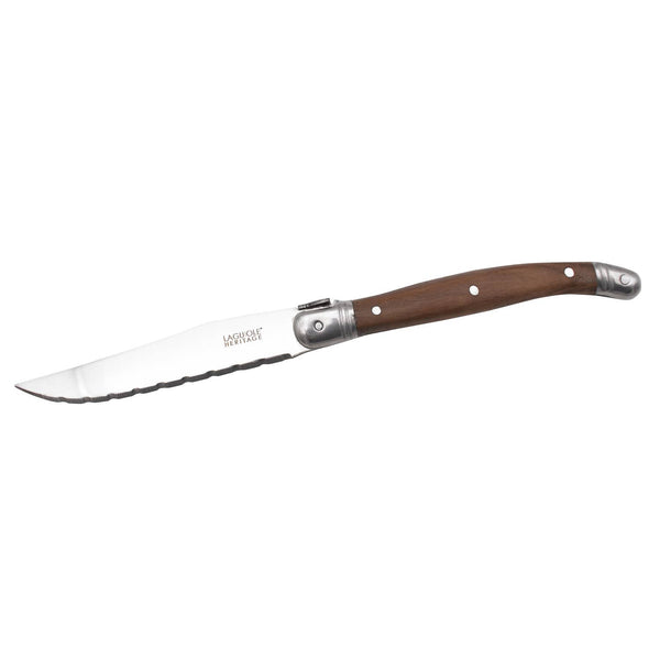 Laguiole Héritage Set of 6 walnut wood steak knives