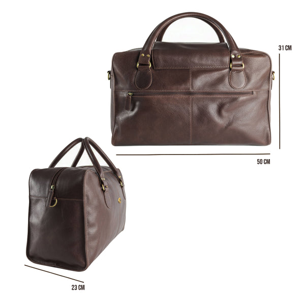 Zerimar Leather Travel Bag –  50x33x24 cm – Premium
