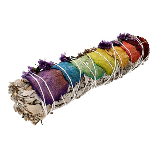 Large white sage with chakra petals