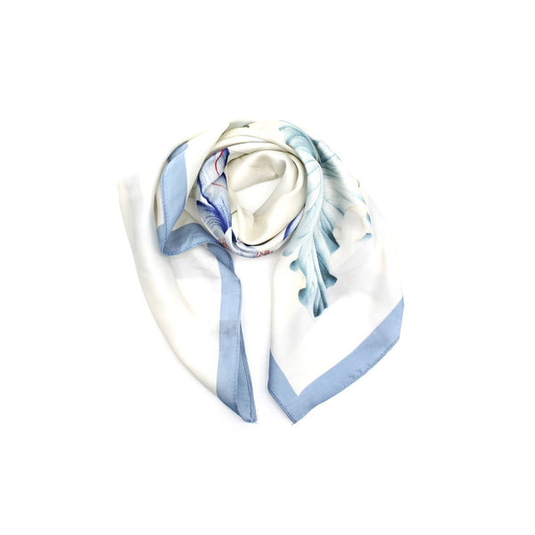 Printed square scarf – Pastel Elegance in Blue
