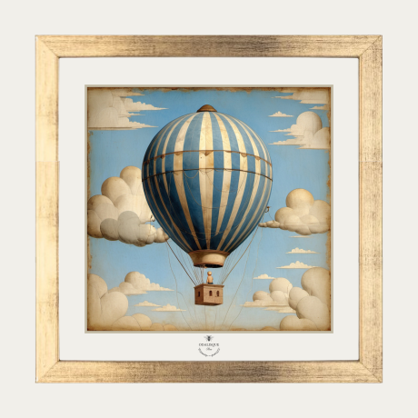 The Hot Air Balloon Framed 20cm X 20cm by Odalisque Paris