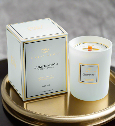 JASMINE NEROLI SCENTED CANDLE 8.8oz 250g by Eimear Wright 50 hour burn time