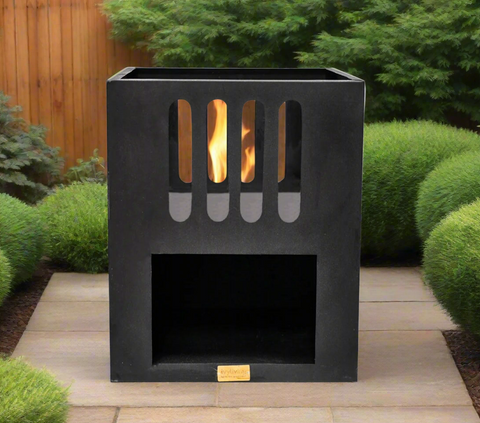 Contemporary Firebowl in Matt Black