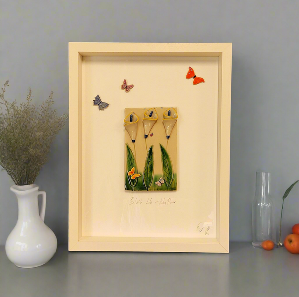 Lily Framed Ceramic Wall Art LARGE by Creative Clay