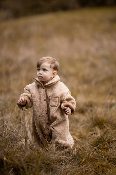 Annie & Charles® children's sheepskin reversible jumpsuit