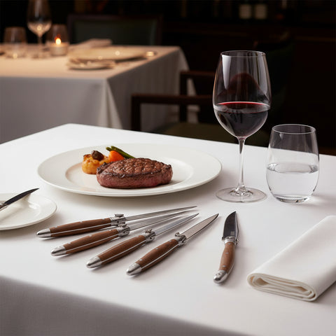 Laguiole Héritage Set of 6 walnut wood steak knives