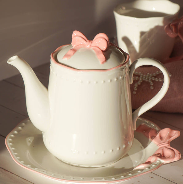 Teapot Ribbon Grace pink 950 ml Isabelle Rose