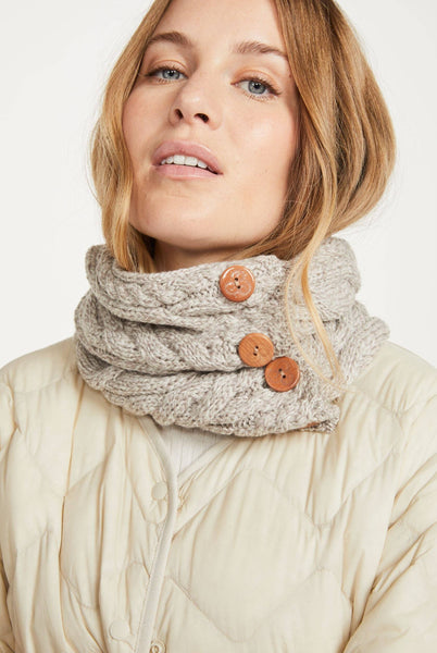 Carrowholly Aran Button Snood -  Oat