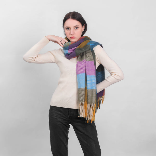 Check Scarf in Lavender Pallet 70x180cm