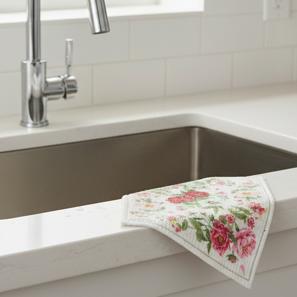 Dish cloth Peony 17x20 cm Isabelle Rose