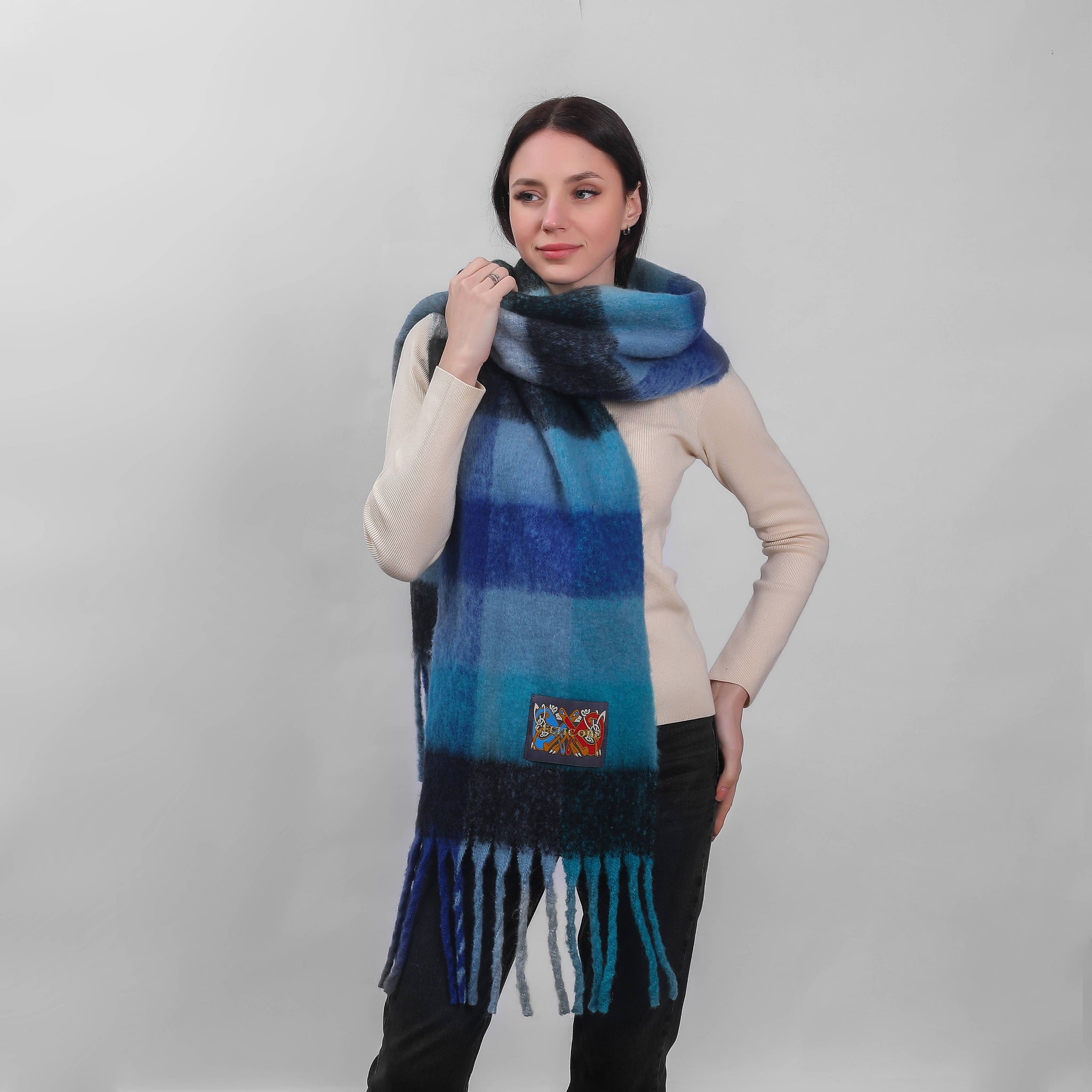 Check Scarf Blue Colurway