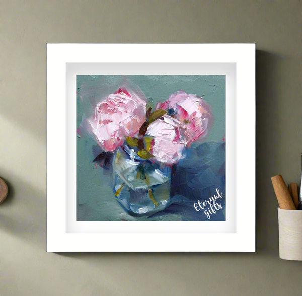 Peonies Limited Edition Art 30 X 30 Framed by Karen Wilson Art