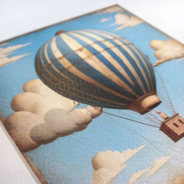 The Hot Air Balloon Framed 20cm X 20cm by Odalisque Paris