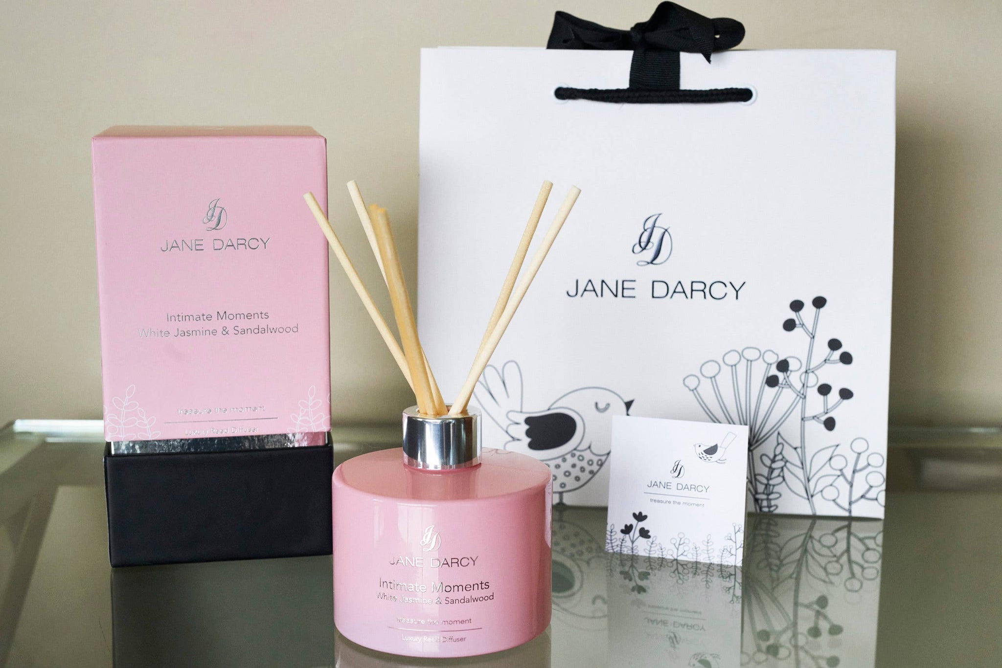 Luxury Reed Diffuser, White Jasmine & Sandalwood - Intimate Moments