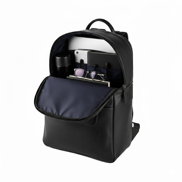 Premium Leather Backpack in Black by Zerimar 1942
