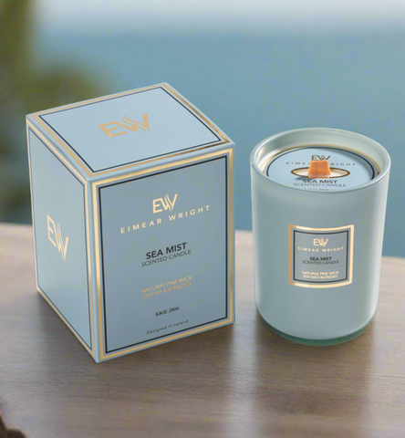 SEA MIST SCENTED CANDLE 8.8oz 250g by Eimear Wright Candles 50 hour burn time