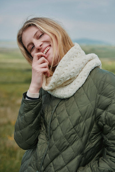 Newport Aran Cable Snood - Cream