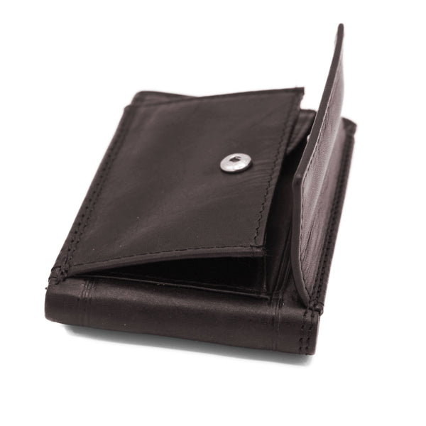 Men's leather wallet purse card holder. Multiple compartment in Brown or Black by Zerimar 1942