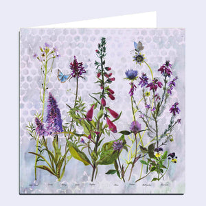 Wildflowers 'The Purples' Greeting Card by Annabel Langrish