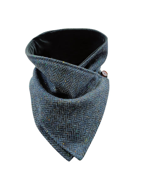 Blue Herringbone Tweed Snood by Celtic Tweed