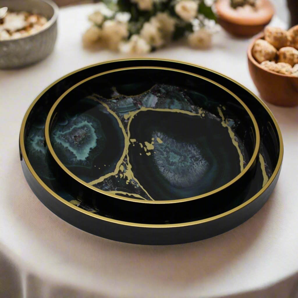 Serving Trays Set/2 Midnight Glory Mindy Brownes Interiors