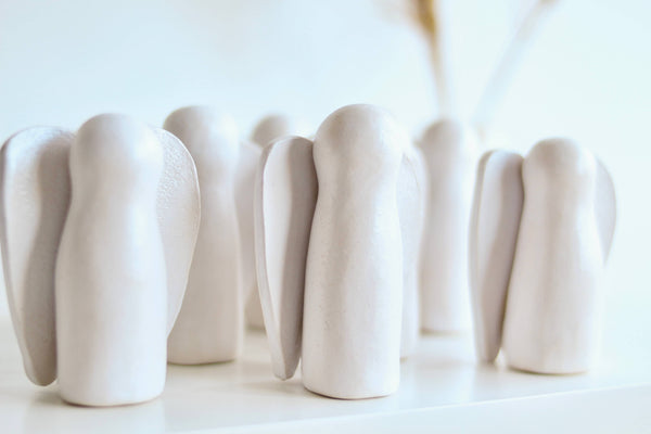 Ceramic Angel of luck with Card by Poca Ceramics