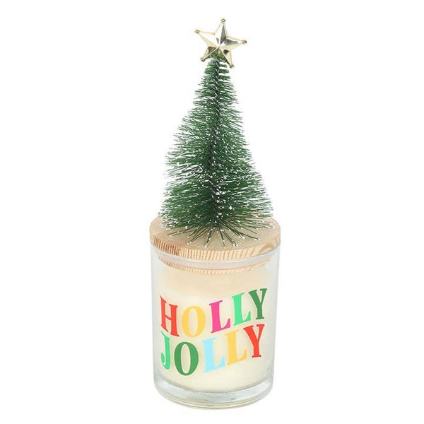 Holly Jolly Pine & Fir Christmas Candle with Tree