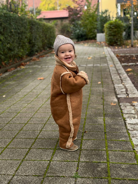 Annie & Charles® children's sheepskin reversible jumpsuit