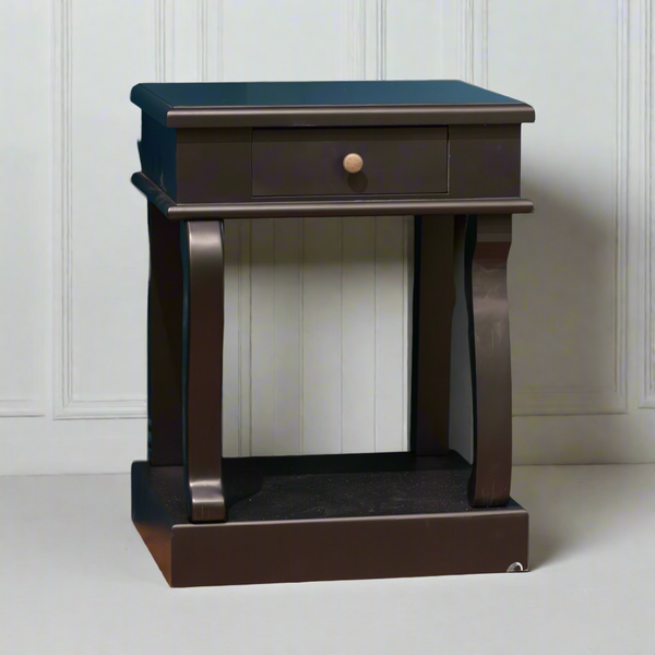 Black Scroll End Table