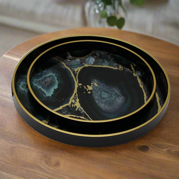 Serving Trays Set/2 Midnight Glory Mindy Brownes Interiors