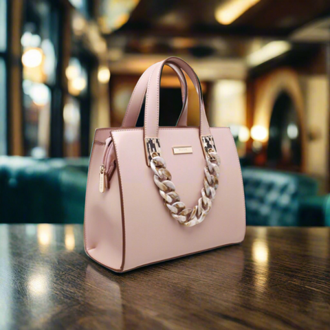 Urban Acrylic Chain Tote Bag in Pink/Blush