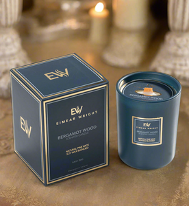 BERGAMOT WOODS SCENTED CANDLE 8.8oz 250g by Eimear Wright Candles 50 hr burn time