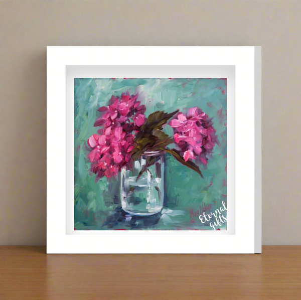 Hydrangea Limited Edition Print 30 X 30 Framed by Karen Wilson Art